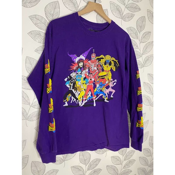 Power Rangers Purple Long Sleeve Shirt, Size L - Picture 1 of 5